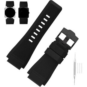 Rubber Watch Bands Compatible for Bell & Ross B&R BR-01 BR01 BR-03 BR03 BR03-92 Diver 24mm*33mm Silicone Strap Replacement Wirstband for Men and Women Waterproof Bracelet Watch accessories