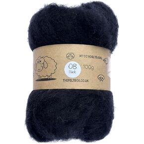 Short Fiber Carded Batts Needle Felting Wool Use as Core or Finishing Wool 100 g | 3.5 oz- White #100
