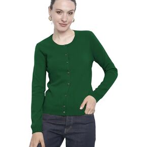 Women's 100% Cashmere Button Front Long Sleeve Cardigan Sweater. Comfort, Luxury, and Insulation, Soft Silky Texture