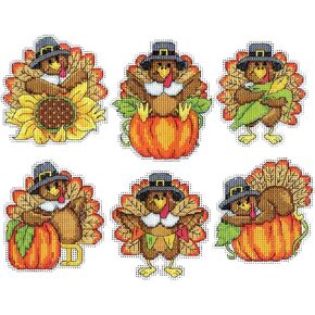 Design Works Crafts Turkeys Counted Cross Stitch Ornament Kit - Set/6