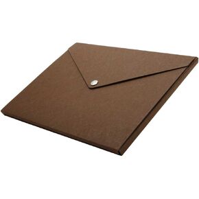 JAM PAPER Vertical Snap Closure Portfolio - 12 1/8 x 9 x 1/2 - Blue Kraft - Sold Individually