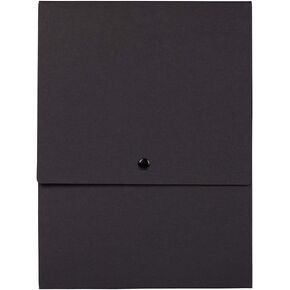 JAM PAPER Vertical Snap Closure Portfolio - 12 1/8 x 9 x 1/2 - Blue Kraft - Sold Individually