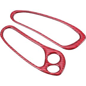Auto Speedometer Side Button Switch Cover Trim Interior Accessories for Chevy Corvette C5 1998-2004 Polyurethane Carbon Fiber Pattern Red (Set of 2)