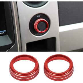 Voodonala for F150 4WD Switch Knob Ring Trim for Ford F150 2009-2014(Aluminum Alloy Red)