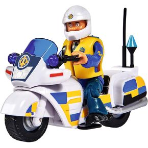 Simba 109251092 Fireman Sam Police Motorcycle with Malcolm Figure with Accessories, Season 12, from 3 Years