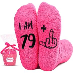HAPPYPOP 80th Birthday Gifts for Women - Best Gifts for 80 Year Old Elder Lady, 80 Year Old Gifts, Socks for Her Female
