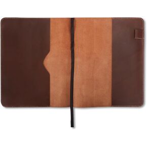 Heavy Duty Full Grain Leather Journal Cover (8.5 x 11 in.), Refillable Cahier XXL, Refillable Spiral Notebook (8.5 x 11 in.), Handmade Leather Journal Cover - Brown