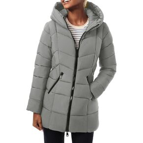 Tankaneo Womens Puffer Jacket Lightweight Hooded Winter Warm Puffy Long Coat Outerwear