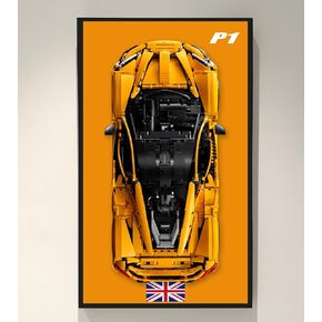 WETCEAOM Display Wallboard for Lego Technic McLaren P1 1:8 42172, Compatible with Lego P1 McLaren, Gift Ideas for Lego Car Wall Mount Enthusiast, Only Wallboard! Size:17.7X 29.5in (Orange)