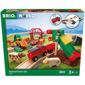 BRIO 33984 Animal Farm Set - Engaging Wooden Toy Train Set for Kids | Enhances Motor Skills | FSC-Certified Wood | Ideal for Ages 3 and Up