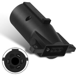 7 Pin to 4 Pin Trailer Adapter for Pickup Truck Trailer Tow Hitch Compact Design, Trailer Plug Adapter 7 Way to 4 Way, Trailer Light Adapter 7 Blade to 4 Flat Internal Female Trailer Connector