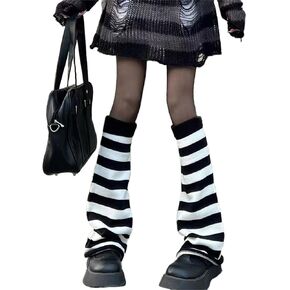Y2K Leg Warmers for Girls Kawaii Leg Warmers for Women Harajuku Long Leg Socks Cover Goth Lolita Winter Accessories