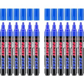 Pink Paint Pens Paint Markers - 12 Pack Permanent Acrylic Quick Dry Waterproof Marker Pens for Rocks Wood Fabric Plastic Canvas Glass Mugs Metal Tire Stone