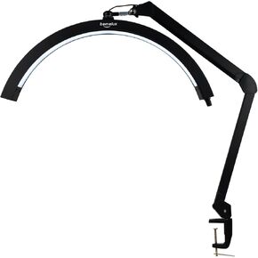 LED Half Moon Light with Desk Clamp, 30W Bright 288PCS LEDs, Metal Swing Arm for Beauty, Nail Art, Makeup, Facial Care, Tattoos, Sewing and Hand Craft DIY(Black, CCT)