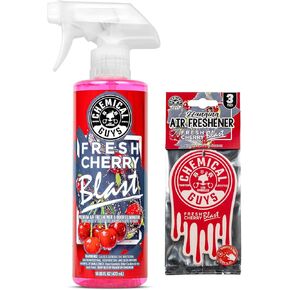 Chemical Guys Black Frost Air Freshener and Odor Eliminator, 16 fl oz Spray with 3 Pack of Hanging Air Fresheners (Great for Cars, Trucks, SUVs, RVs, Home, Office, Dorm Room & More) - HOL432