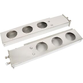 30 in Stainless Steel Mud Flap Hanger with Light Cutouts 2.5 in Bolt Spacing Spring Loaded Replacement for Semi Trucks