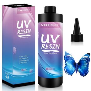 UV Resin 1000g, Upgrade Crystal Clear Hard Ultraviolet Epoxy Resin Glue, Low Odor Transparent Solar Cure Sunlight Activated Resin for Jewelry Making, DIY Craft Decoration, Mold, Casting and Coating