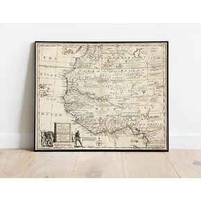 Negroland Map - Wall Art Map Poster Guinea Ghana - Historic Document for all Future Generations - 1747 West African American History - Slave Coast Trade Regions Unframed (23"x28")