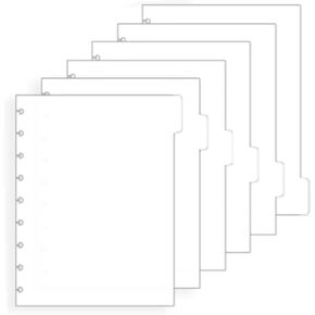 Discbound Dividers 6 Tabs Discbound Notebook 9 Disc Bound Dividers Plastic Index Divider Blank Side Tab 1 Set Frosted Binder Dividers for Disc Planner Notebooks