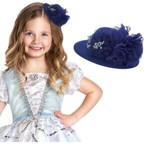Bohend Flower Pearl Mini Top Hat Feather Cute White Fascinator Hat Tea Party Wedding Birthday Hair Accessories for Girls