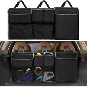 XHRING Car Trunk Organizer Storage Backseat Hanging Bag for Nissan Rogue Pathfinder Kicks Murano Armada Xterra SR SV Sport SUV Accessories 2000-2024 2025