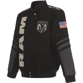 JH DESIGN GROUP Men's Dodge RAM Jacket an Embroidered Classic Twill Coat