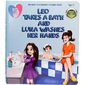 Leo Takes a Bath and Luna Washes Her Hands - Interactive Sound Books for Kids (Hygiene Series), Hardcover Childrens Books on Healthy Habits and Routines by Big Heart Toys