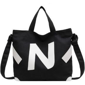 Large Canvas Tote Bags with Zipper for Women Shoulder Trendy Bag for Work Travel Shopping