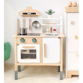 مجموعة المطبخ للعب من PairPear للأطفال الصغار، مجموعة ألعاب خشبية للأطفال مع مجموعة ألعاب المطبخ وملحقات المطبخ، هدية للفتيات والأولاد من سن 3 سنوات فما فوق in Kuwait