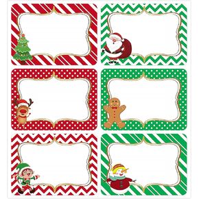 300PCS Christmas Gift Tags Stickers, Self Adhesive Christmas Name Tags Gift Present Tags Label Sticker for Organizing Jar Christmas Holiday Decoration School Supplies, 1.96x2.75 Inch
