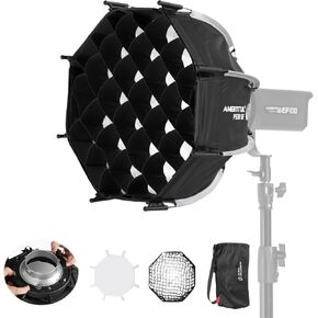 AMBITFUL 19.6"/50cm Mini Softbox Bowens Mount, Octagonal Softbox, Quick Release Soft Box with Diffusers/Honeycomb Grid/Bag,Small Softbox Compatible with Godox Aputure Video Studio Light