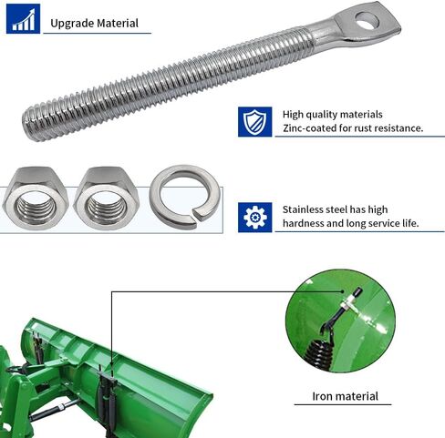4PCS 5/8" Snow Plow Trip Spring Eye Bolt 1/2" Hole for Western 90493K, Buyers SAM 1302005, Meyer 09124, NLP SNP6224 in Saudi Arabia