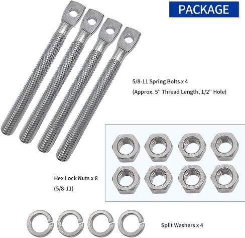 4PCS 5/8" Snow Plow Trip Spring Eye Bolt 1/2" Hole for Western 90493K, Buyers SAM 1302005, Meyer 09124, NLP SNP6224 in Saudi Arabia