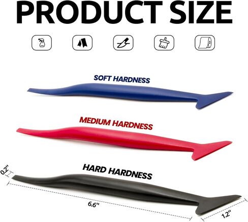 مجموعة أدوات تغليف الفينيل للسيارات - مجموعة ممسحة أوتوماتيكية مكونة من 3 قطع، ممسحة صغيرة لتغليف فيلم تظليل النوافذ، مجموعة أدوات السيارات لتغليف وملصقات المركبات in Kuwait