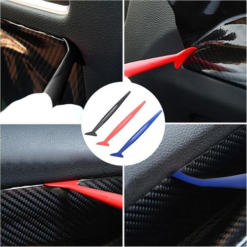 مجموعة أدوات تغليف الفينيل للسيارات - مجموعة ممسحة أوتوماتيكية مكونة من 3 قطع، ممسحة صغيرة لتغليف فيلم تظليل النوافذ، مجموعة أدوات السيارات لتغليف وملصقات المركبات in Kuwait