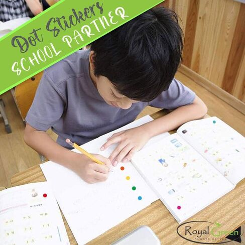 Royal Green Color Coding Labels 3/8 Round 10 mm - Dot Stickers - 0.375 inch Rounds White Sticker - 2100 Pack in Saudi Arabia