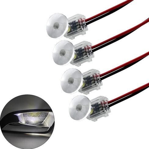 4pcs Red Car Door Light,Flush Mount 12V LED Light for Bumper Grille Cars Interior Dash Ambient Lighting Motorcycle Door Bowl Lamp LED Indicator Light Transparent Shell Light Guide Light Source in Kuwait