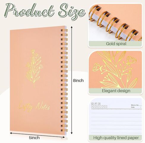 Lewtemi Small 3 Pieces Left Handed Notebook 8 x 5 Inch Small Lefty Spiral Notebooks Wire Bound Paper Journal for College Subject Office Worker Supplies Easier Use, 100 Page(Soft Color) in Saudi Arabia