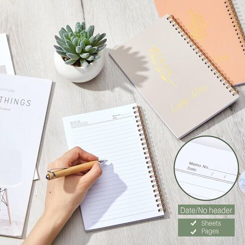 Lewtemi Small 3 Pieces Left Handed Notebook 8 x 5 Inch Small Lefty Spiral Notebooks Wire Bound Paper Journal for College Subject Office Worker Supplies Easier Use, 100 Page(Soft Color) in Saudi Arabia