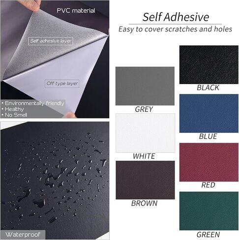 Leather Repair Patch, 17X79 inch Self-Adhesive Leather Patches for Furniture Couch Car Seat Sofa Chairs,Cuttable Sofa Repairing Leather Repair Patch in Kuwait