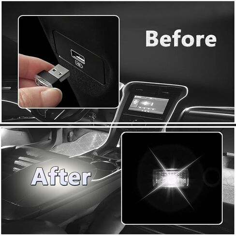 2 Pcs USB LED Car Interior Atmosphere Lamp, Night Light Led Decoration Light Ambient Lighting Kit Interior Led Lights, Portable Vehicle Ambient Lighting Kit for all Car Interior Accessorie Pink Purple in Saudi Arabia