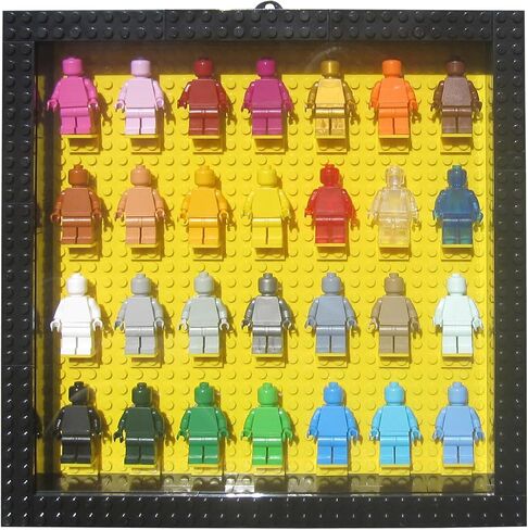 Building block photo framemini character display cabinet Memorabilia Display Case for Figures dustproof desktop wall mounted minifigure display case display Holds Up to 28 Figures(pf28yb) in Saudi Arabia