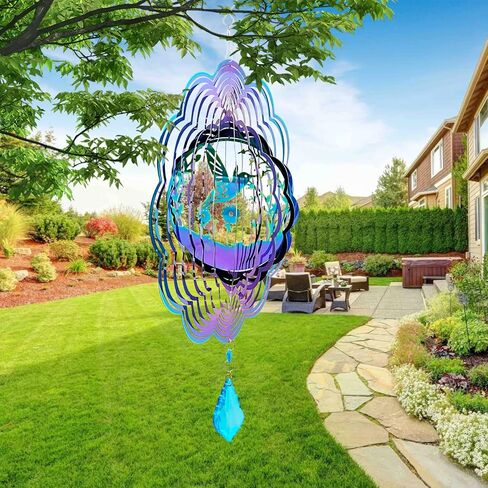 Wind Spinner, Hanging Wind Sculptures,Wind Spinners for Yard and Garden Decor,Yard Decorations Outdoor,Hanging Art Ornaments for Garden Yard Balcony Decor (Rainbow Heart) in Kuwait