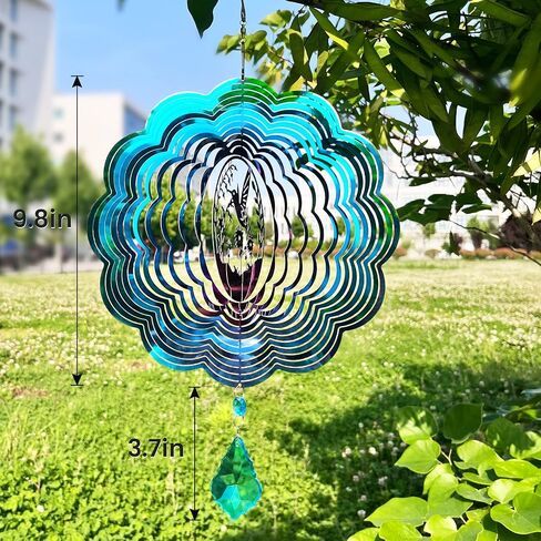 Wind Spinner, Hanging Wind Sculptures,Wind Spinners for Yard and Garden Decor,Yard Decorations Outdoor,Hanging Art Ornaments for Garden Yard Balcony Decor (Rainbow Heart) in Kuwait