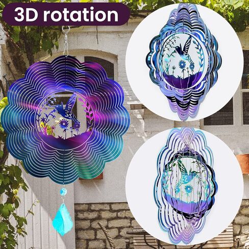 Wind Spinner, Hanging Wind Sculptures,Wind Spinners for Yard and Garden Decor,Yard Decorations Outdoor,Hanging Art Ornaments for Garden Yard Balcony Decor (Rainbow Heart) in Kuwait