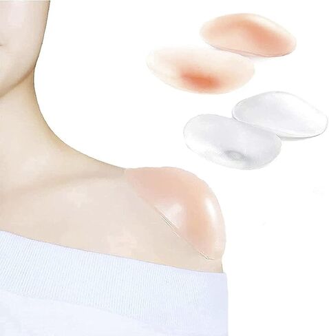 Shoulder Pads for Womens Clothing, Invisible Shoulder Pads with Velcro, Anti-Slip Shoulder Pads for Dresses, Breathable Shoulder Enhancer Reusable (Transparent/Pink) in Saudi Arabia