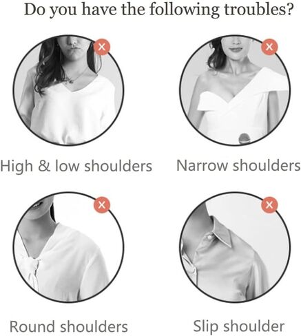 Shoulder Pads for Womens Clothing, Invisible Shoulder Pads with Velcro, Anti-Slip Shoulder Pads for Dresses, Breathable Shoulder Enhancer Reusable (Transparent/Pink) in Saudi Arabia