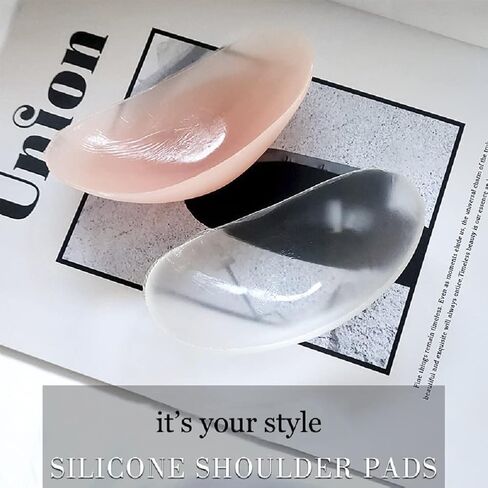 Shoulder Pads for Womens Clothing, Invisible Shoulder Pads with Velcro, Anti-Slip Shoulder Pads for Dresses, Breathable Shoulder Enhancer Reusable (Transparent/Pink) in Saudi Arabia