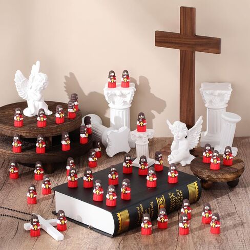50 Pcs Mini Jesus Figures Bulk Jesus Loves You Figurines to Hide and Seek Bright Little Jesus Christian Party Favors Christmas Sunday Religious Church Gift for Easter Egg Stuff(Colorful) in Saudi Arabia