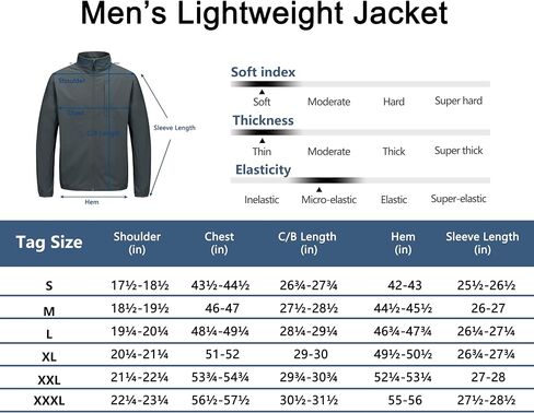 Little Donkey Andy Men's Lightweight Woven Jacket with Windbreak Resistant Sun Protection Softshell Jacket For Runing Hiking in Saudi Arabia